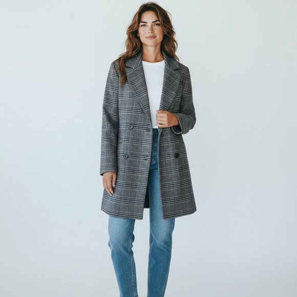 Treasure & Bond Gray Oversized Double-Breasted Blazer – Size S - Picture 3 of 6